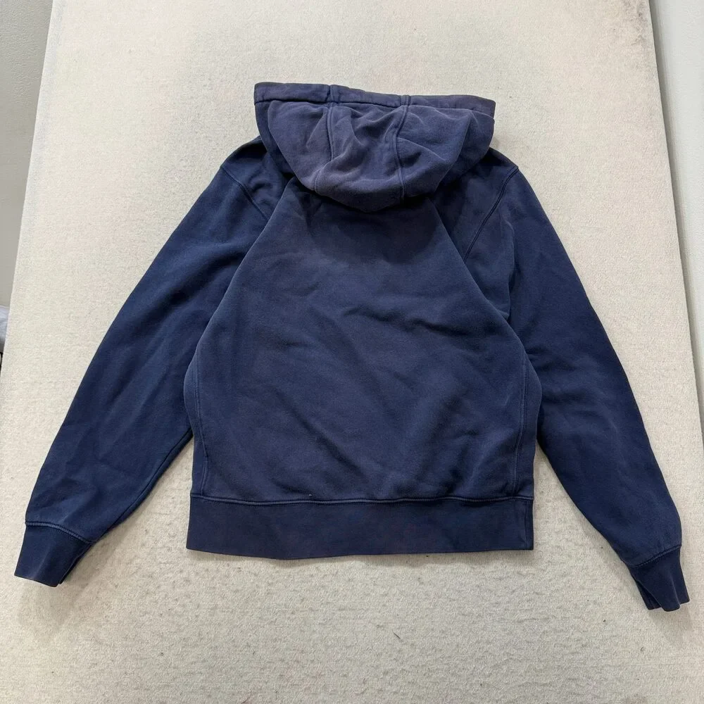 Nike Women's Navy Blue Full Zip Hoodie Drawstring Pockets Logo Casual Size S